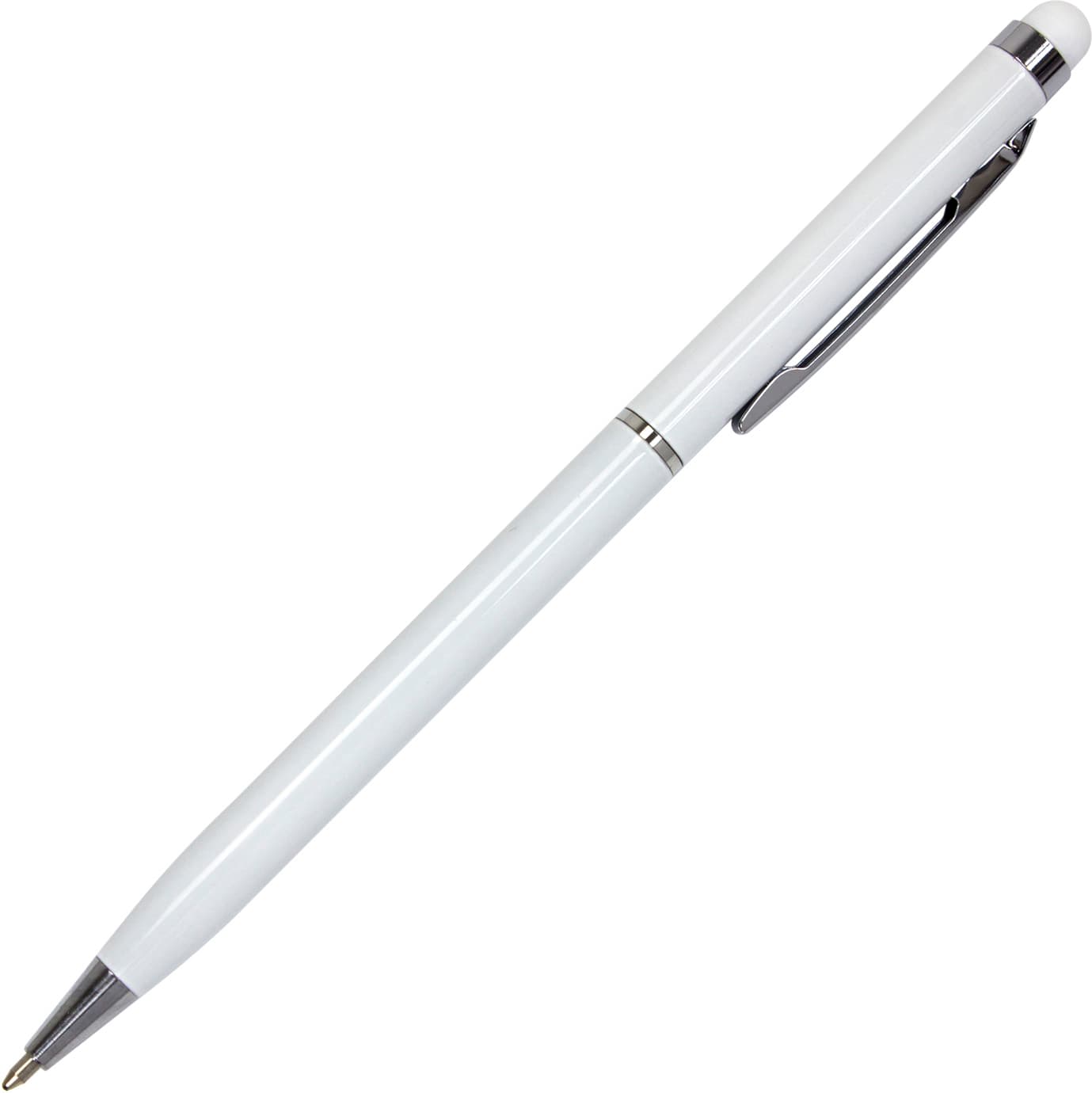 Ручка кулькова Economix Stylus синя,металева,корпус білий (50) E10308-14