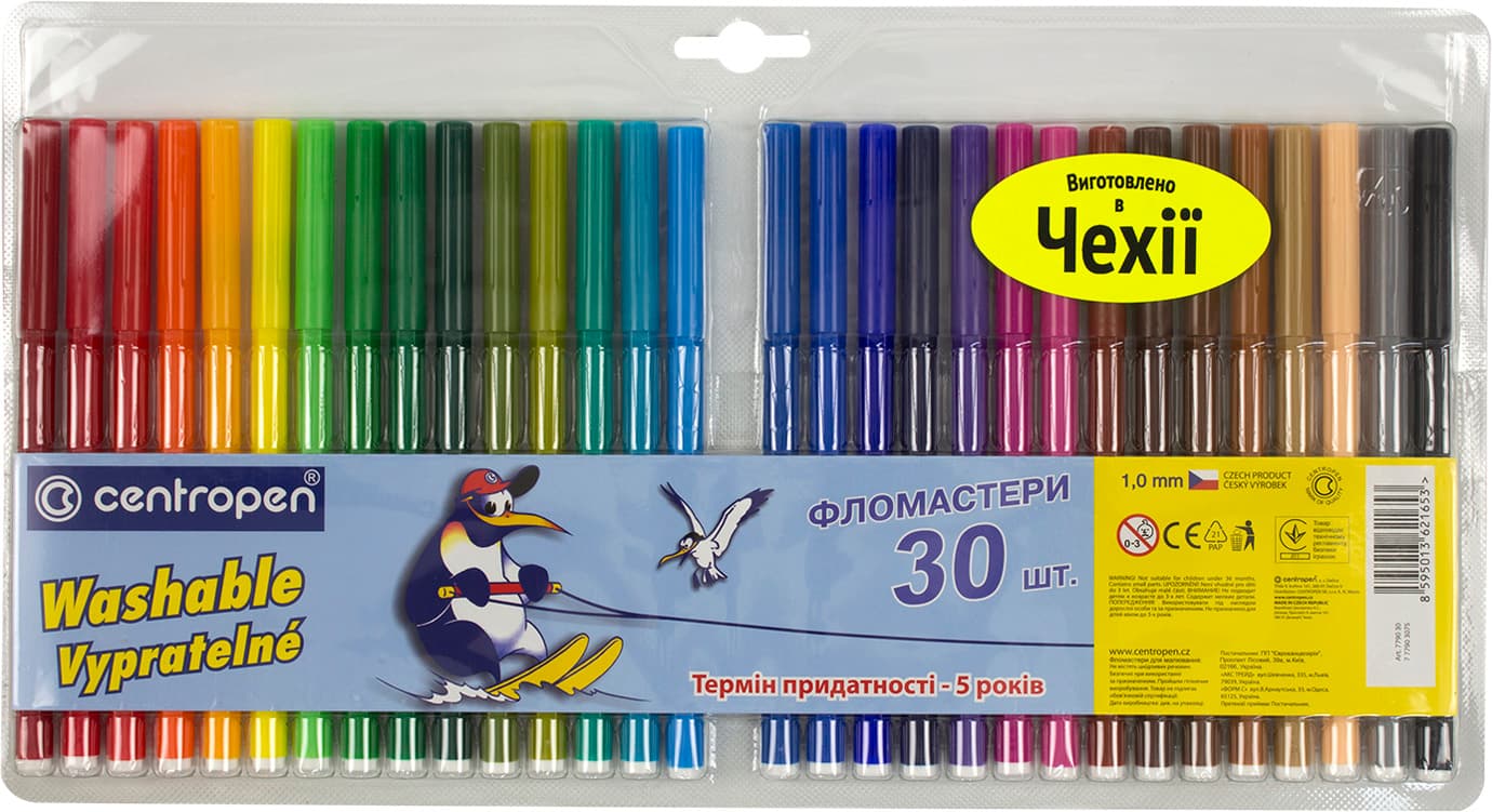 Фломастери Centropen 30 кольорів (1) (12) (60) 7790/30