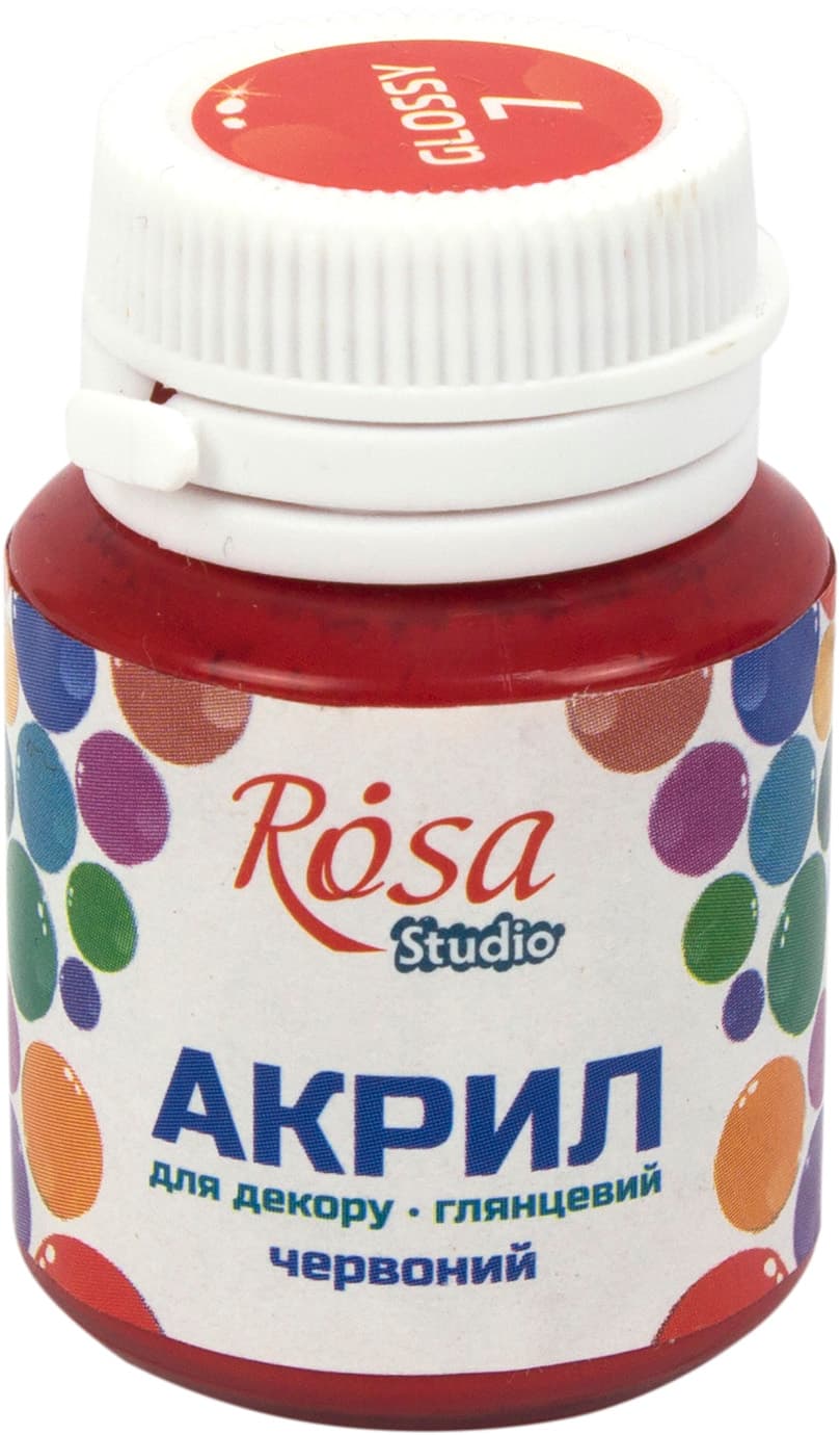 Акрил для декору Rosa Studio 20мл глянцевий червоний 21007/2752