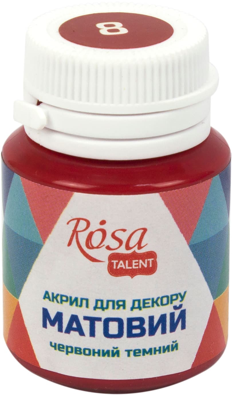 Акрил для декору "Rosa Talent" 20мл №20008/3124 матовий темно червоний