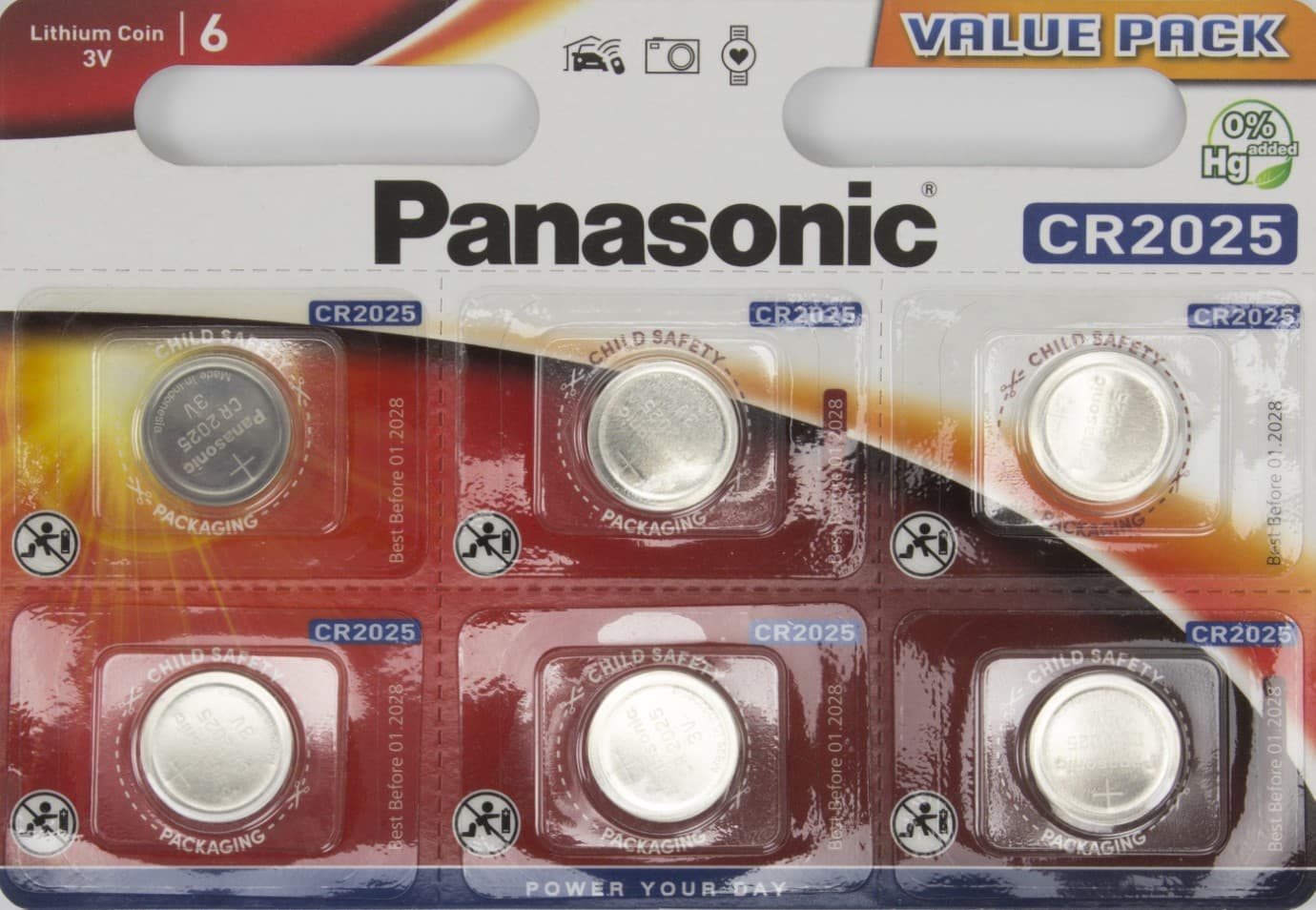 Батарейка Panasonic CR2025/6bl lithium (6) (60)