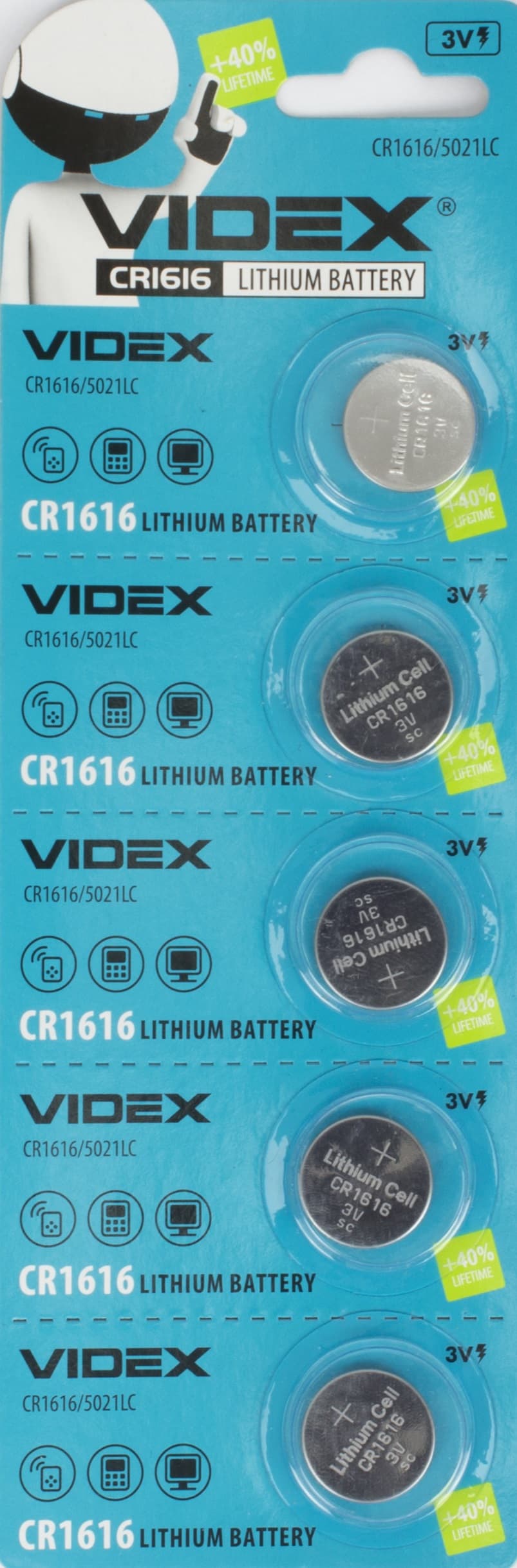 Батарейка Videx CR1616/5bl (5) (10) (100)