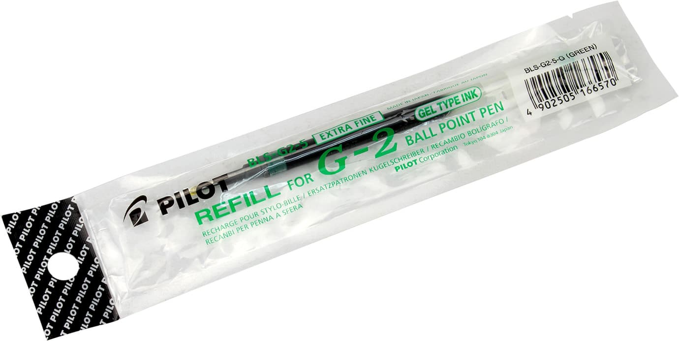 Стержень гелевый Pilot 0,5 мм зеленый для BL-G2 (12) BLS-G2-5-G