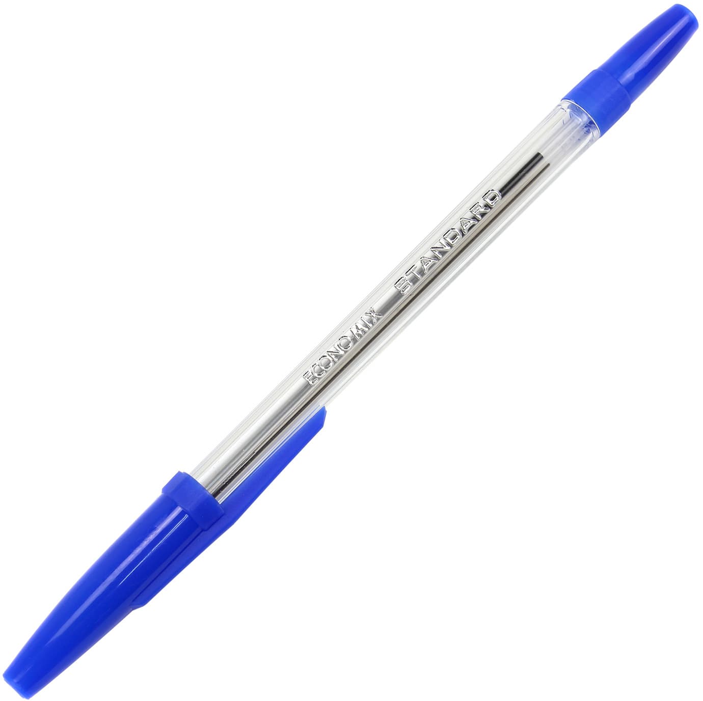 Ручка кулькова Economix Standard 0,5мм синя прозорий корпус (50) (4000) E10117-02