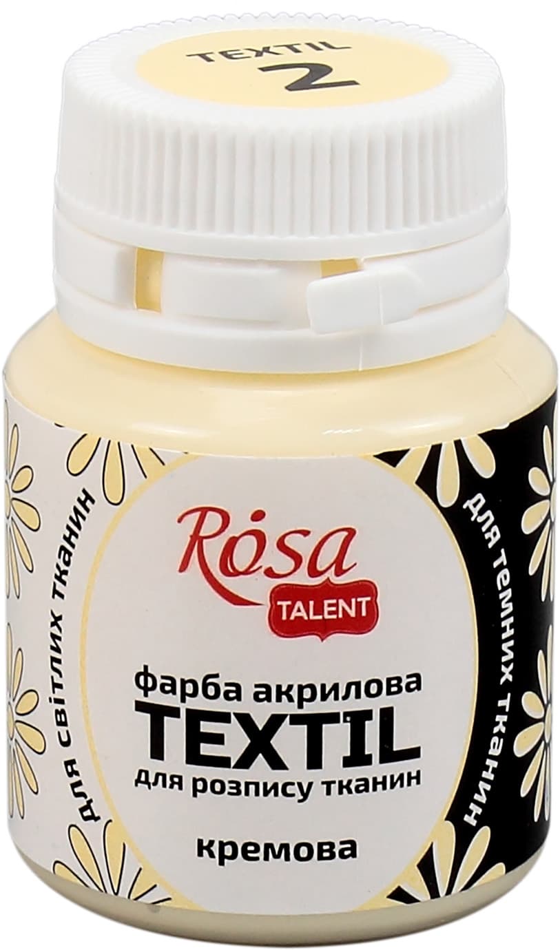 Фарба акрилова "Rosa Talent" 20мл для тканини,кремова №263402
