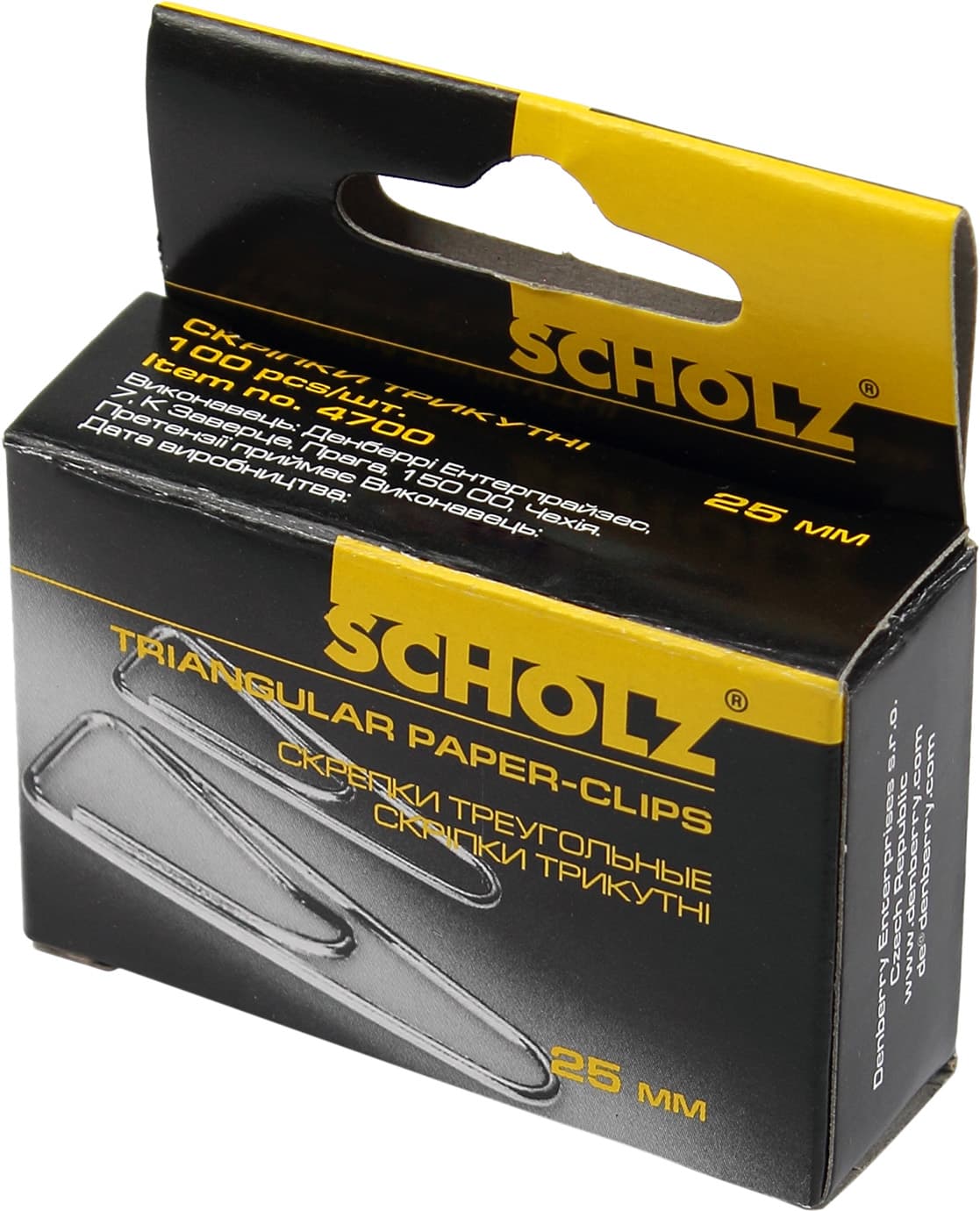 Скріпки Scholz 25мм 100 шт трикутні (10) 4700