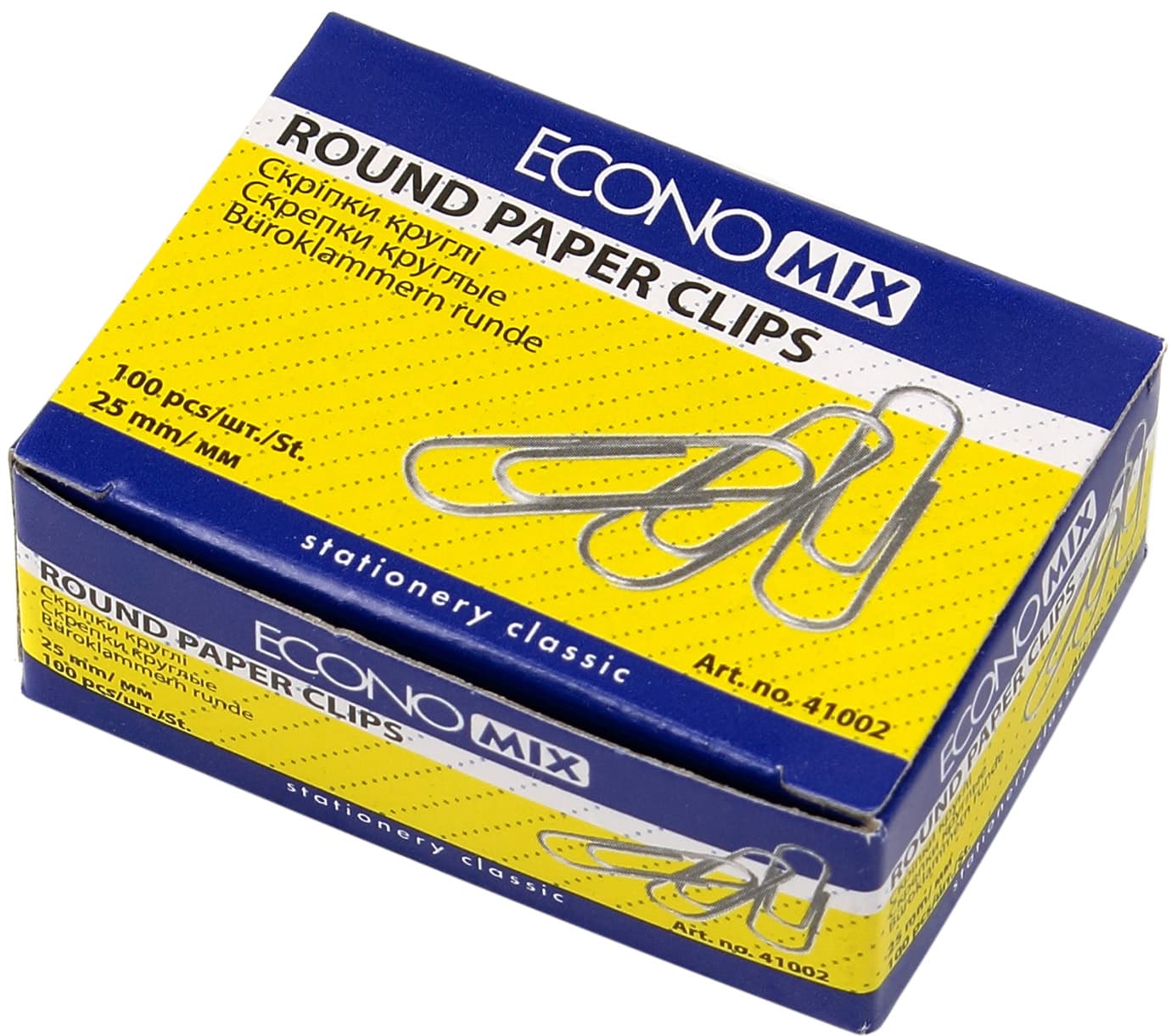 Скріпки Economix 25 мм 100 шт круглі (10) Е41002
