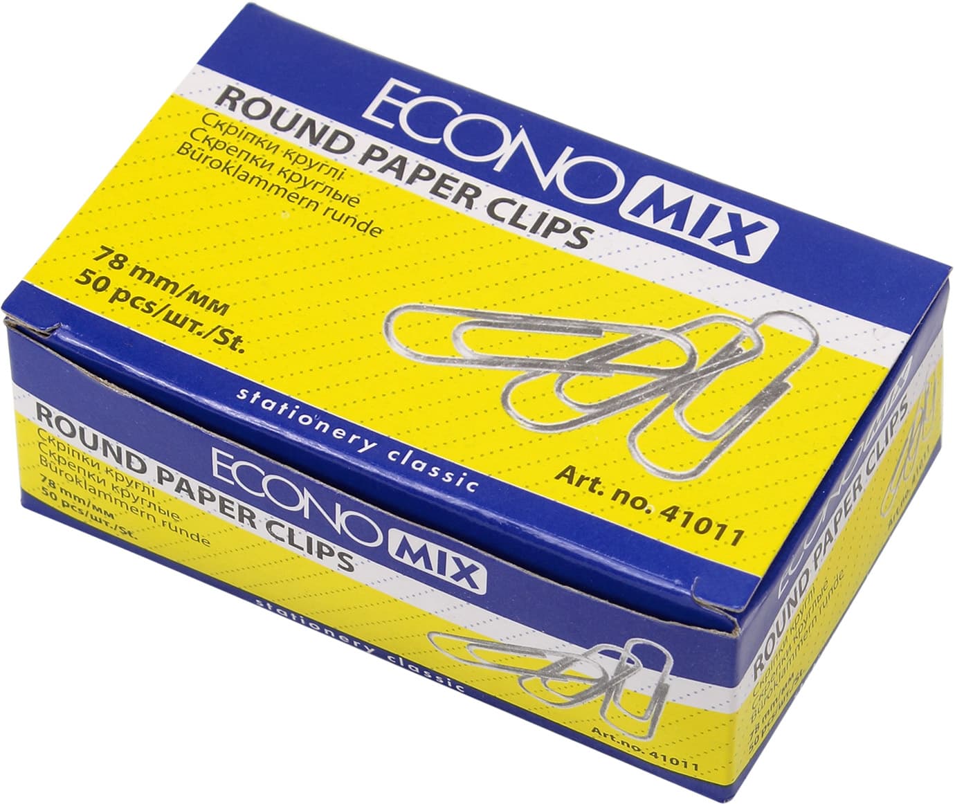 Скріпки "Economix" №Е41011 78мм (50шт) круг. з насічкою(10)(100)