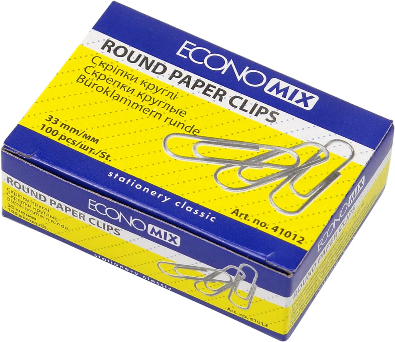 Скріпки Economix 33 мм 100 шт круглі (10) Е41012