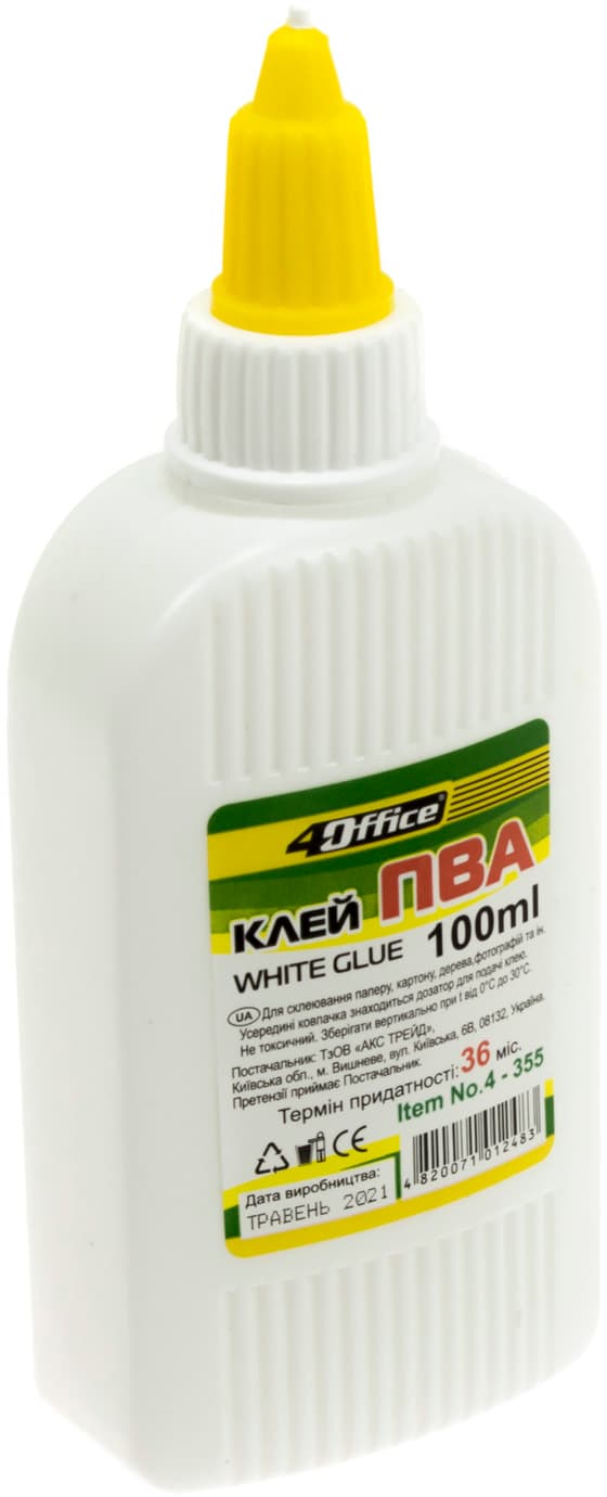 Клей ПВА 4 Office 100 мл колпачок-дозатор (100) 4-355
