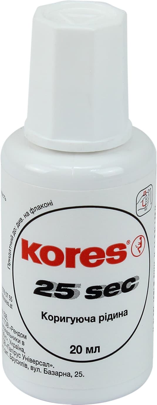 Коректор з пензликом Kores 25 секунд 20мл (10) (520) К66817
