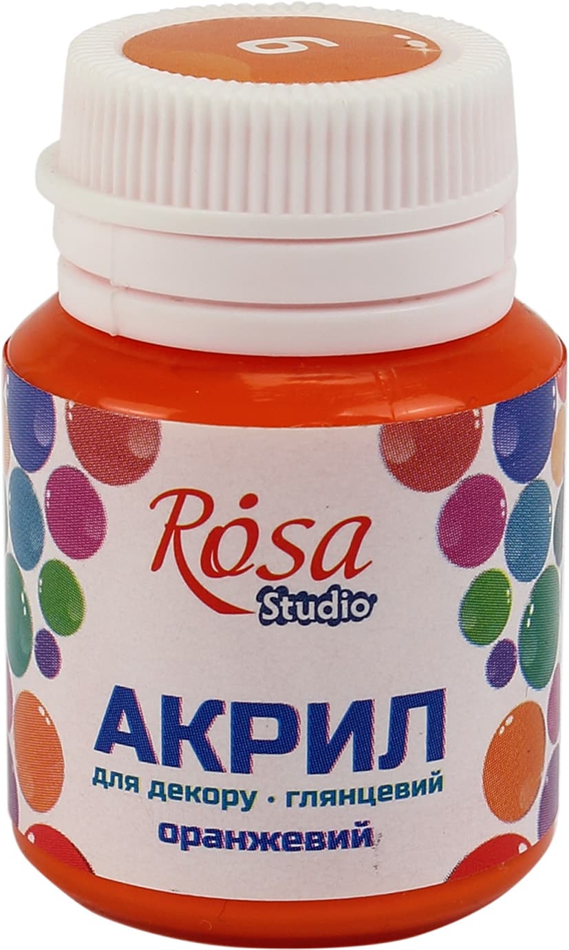Акрил для декору Rosa Studio 20мл глянцевий помаранчевий 21006/2677