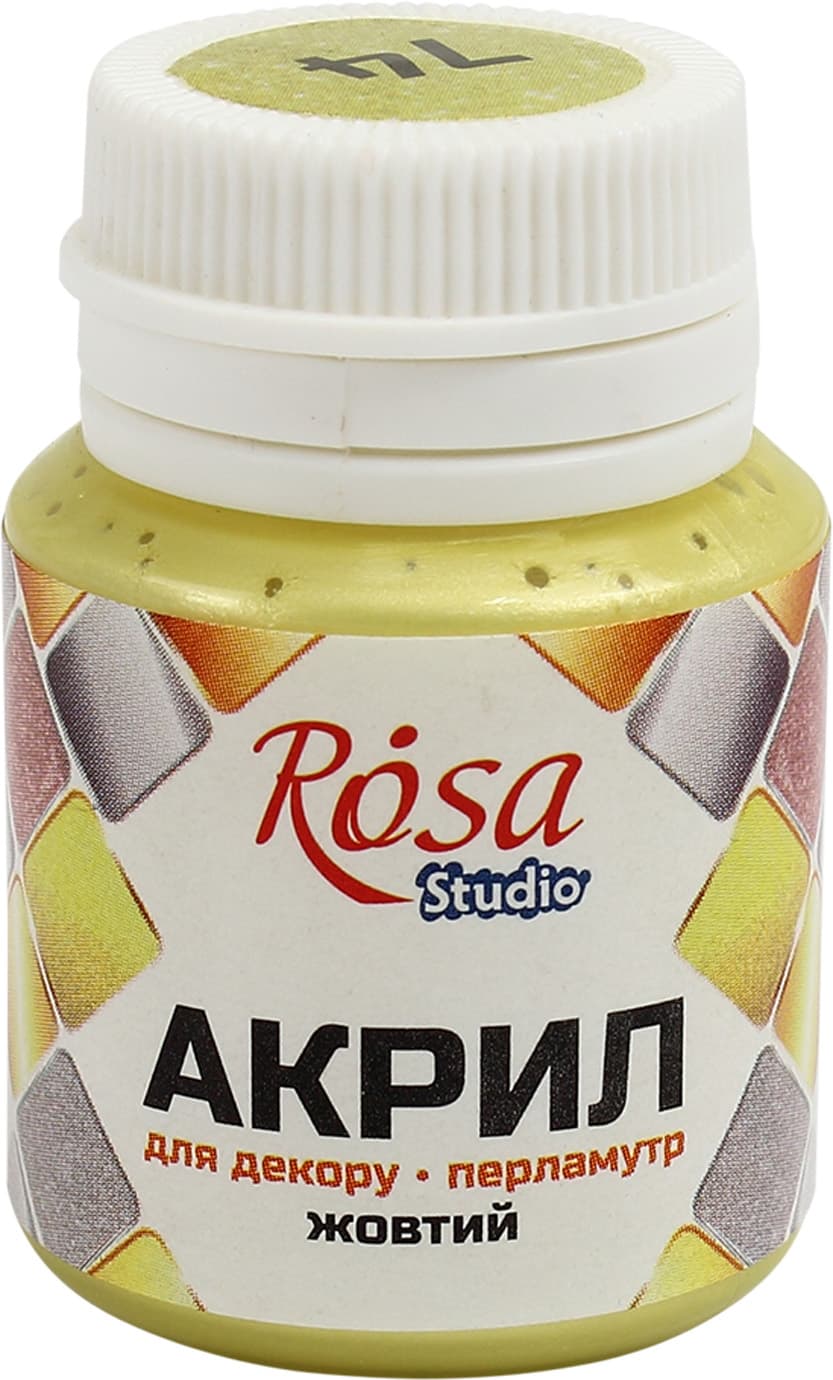 Акрил для декору Rosa Studio 20мл перламутр жовтий 22034/3155/74