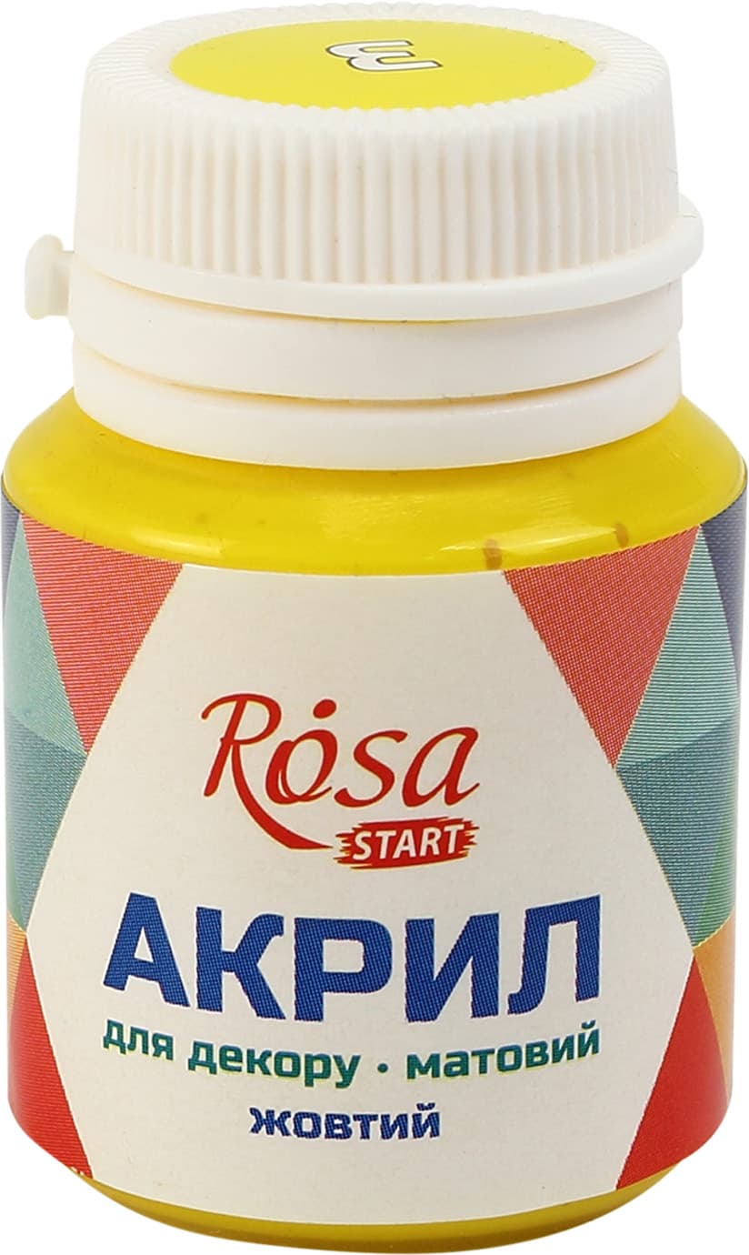 Акрил для декору Rosa Talent 20мл матовий жовтий 20003/9054