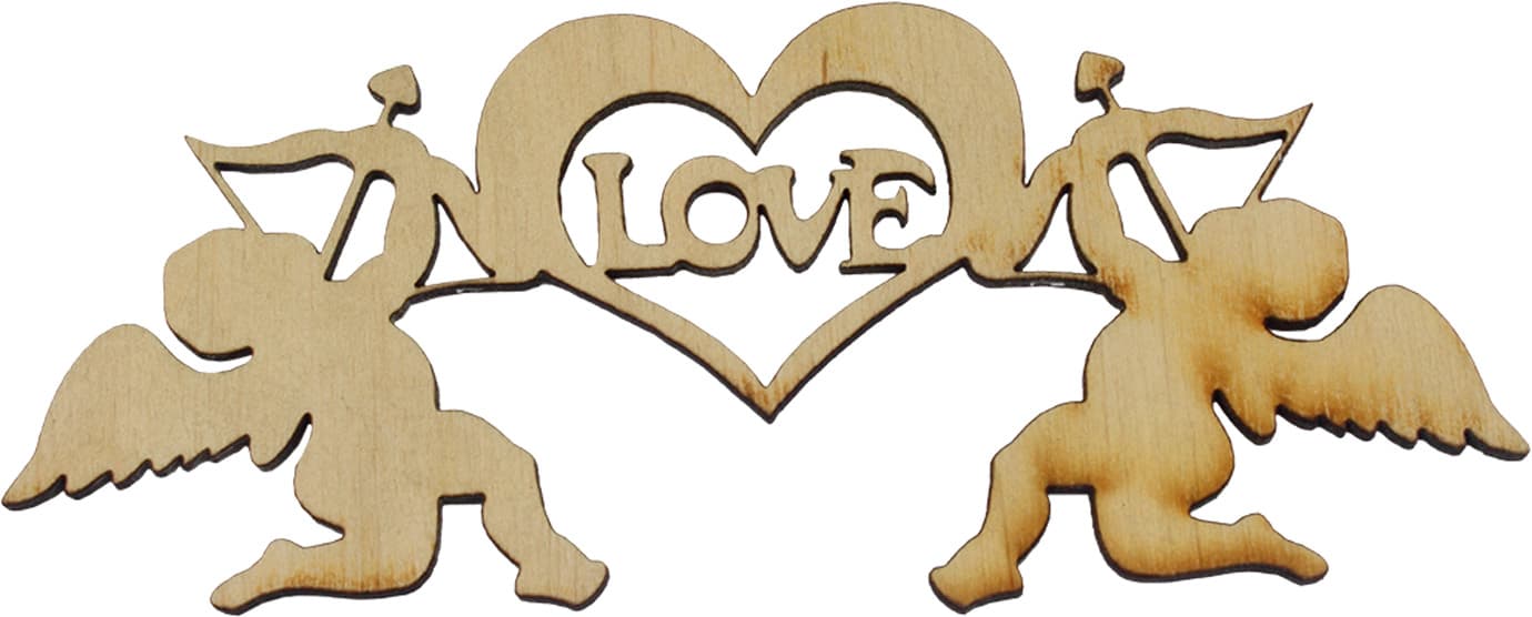 Заготівля фанера Ангелочки Love 17х7см