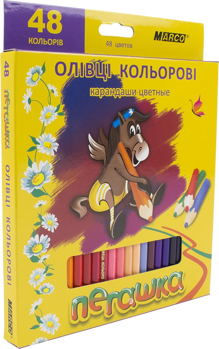 Олівці кольорові 48 кольорів Marco Пегашка 1010-48 48 кольорів