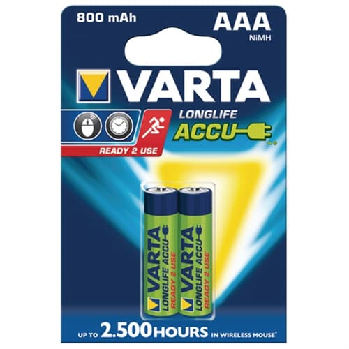 Аккумуляторы Varta R2U Ni-Mh (R-03, 800 mAh) блистер 2 шт