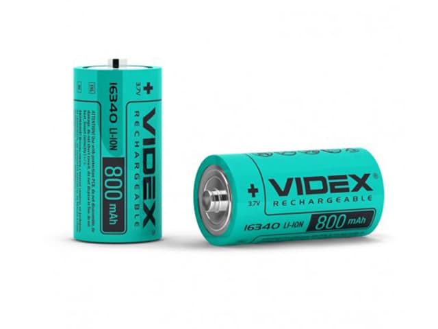 Акумулятор Videx Li-ion 16340, 800 mAh