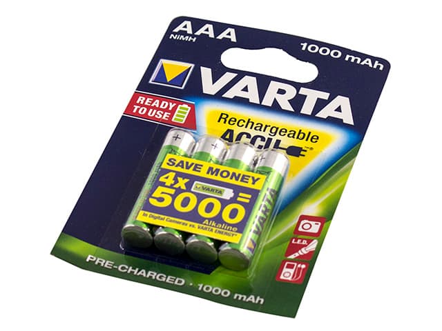 Аккумуляторы Varta ready to use Ni-Mh (R-03,1000 mAh) / блистер 4 шт (10)