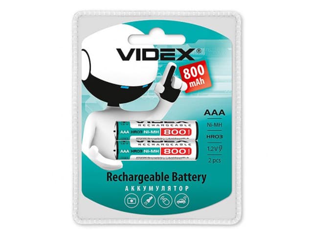 Акумулятори Videx (HR-03, 800 mAh) блістер 2 шт