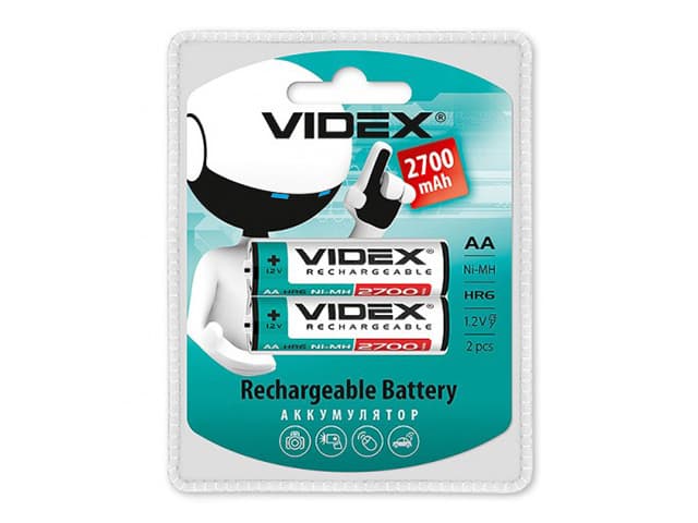 Акумулятори Videx (HR-06, 2700 mAh) блістер 2 шт