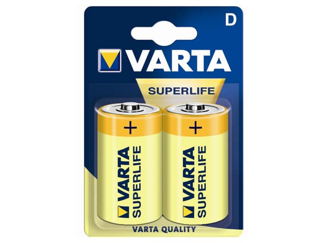 Батарейки Varta Superlife R-20 блистер 2 шт (12) (60)
