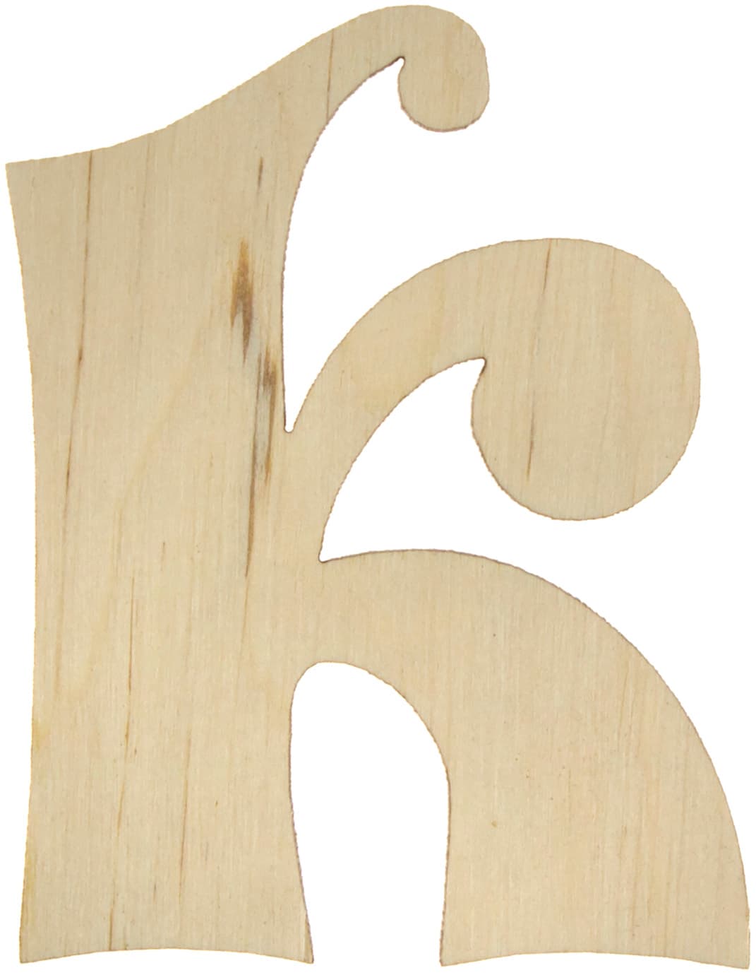 Буква английская 6 см K фанера (5)