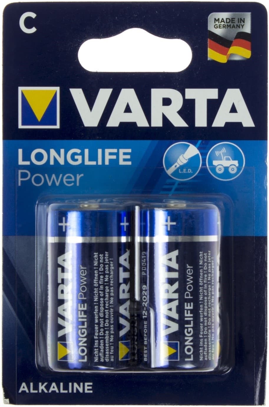 Батарейки Varta high energy longlife power LR-14 блістер 2 шт (10) (100)