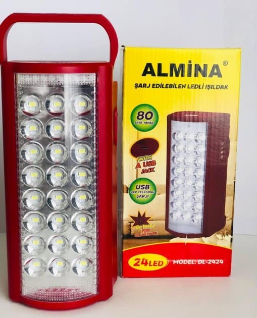 Ліхтар акум. "Almina/Fujita" USB,Jack,24LED,3 режими,з ручкою №DL-2424/2606/Breidon/