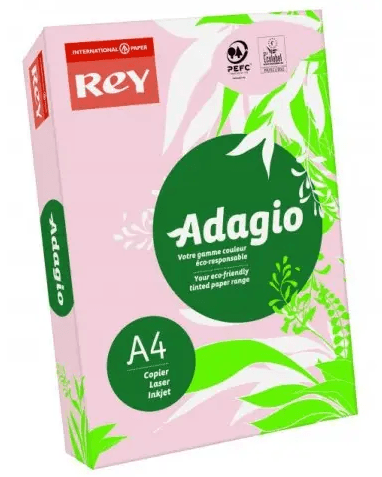 Папір кольоровий А4 80 г/м2 пастель Rey Adagio Pink 07 світло-рожевий (10)