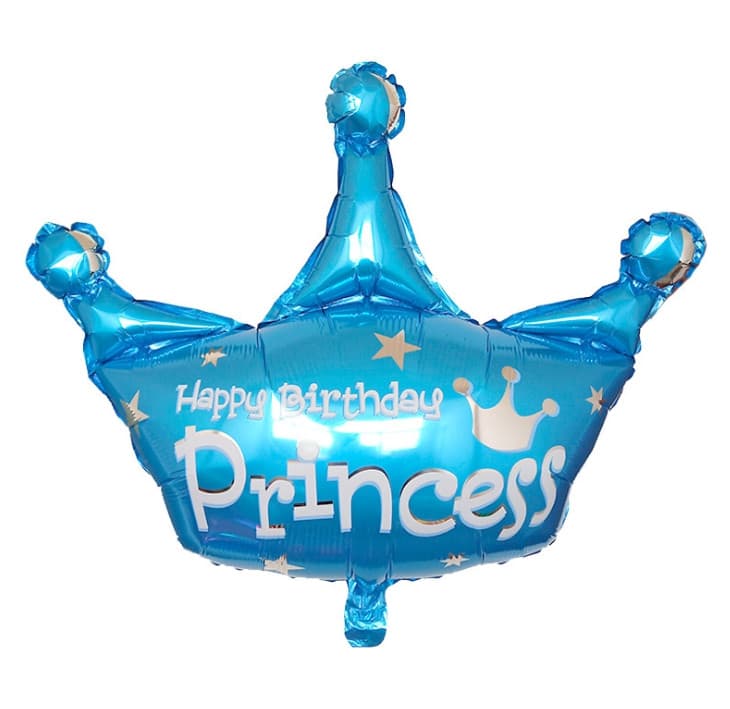 Кулька повітряна фігура фольгована Корона. Prince блакитна №GF-A0218