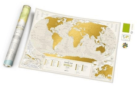 Плакат-скетч карта світу Travel Map Geography World в тубусі