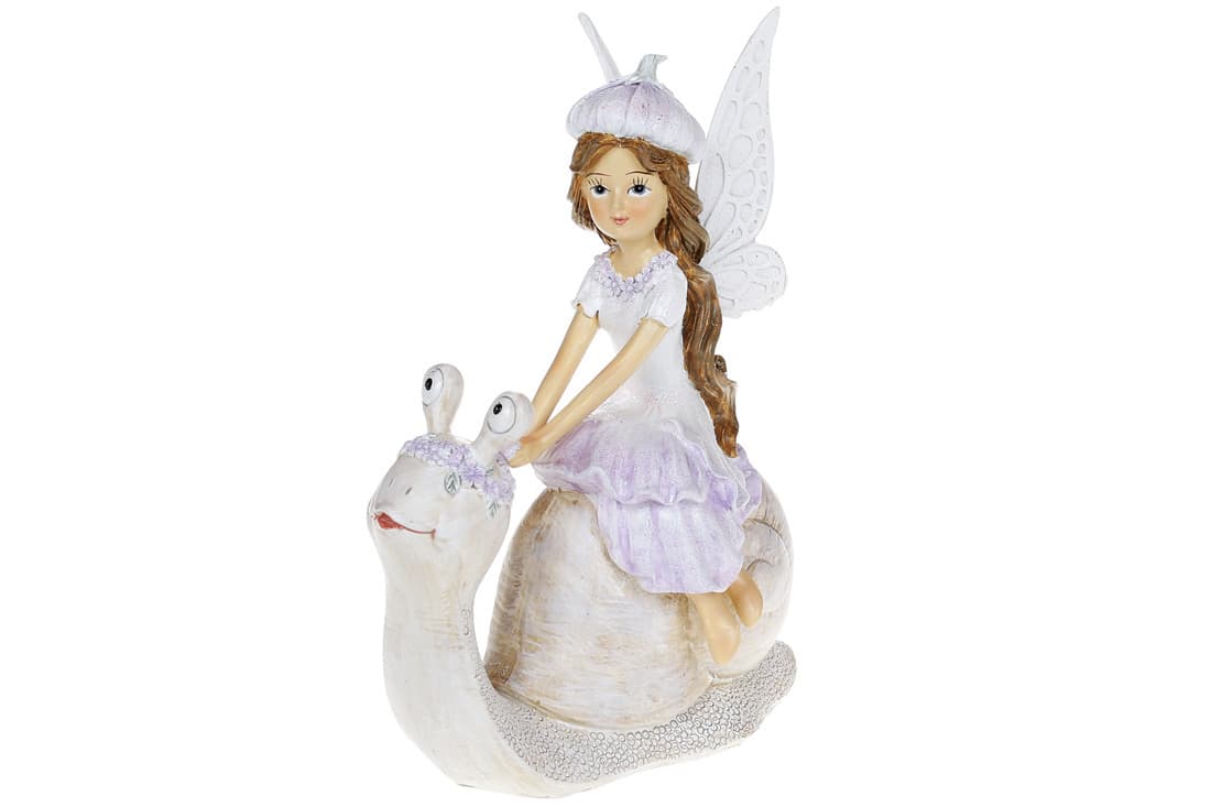 Статуетка декоративна полістоун Фея на равлику 16 см, фіолетовий (1) (18) №707-098 Bonadi