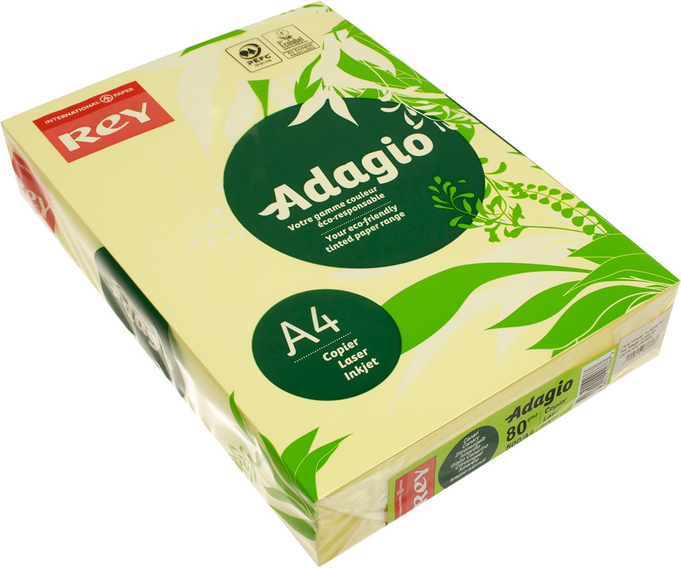 Папір кольоровий А4 80г/м2 пастель Rey Adagio Canary 03 світло-жовтий (500)