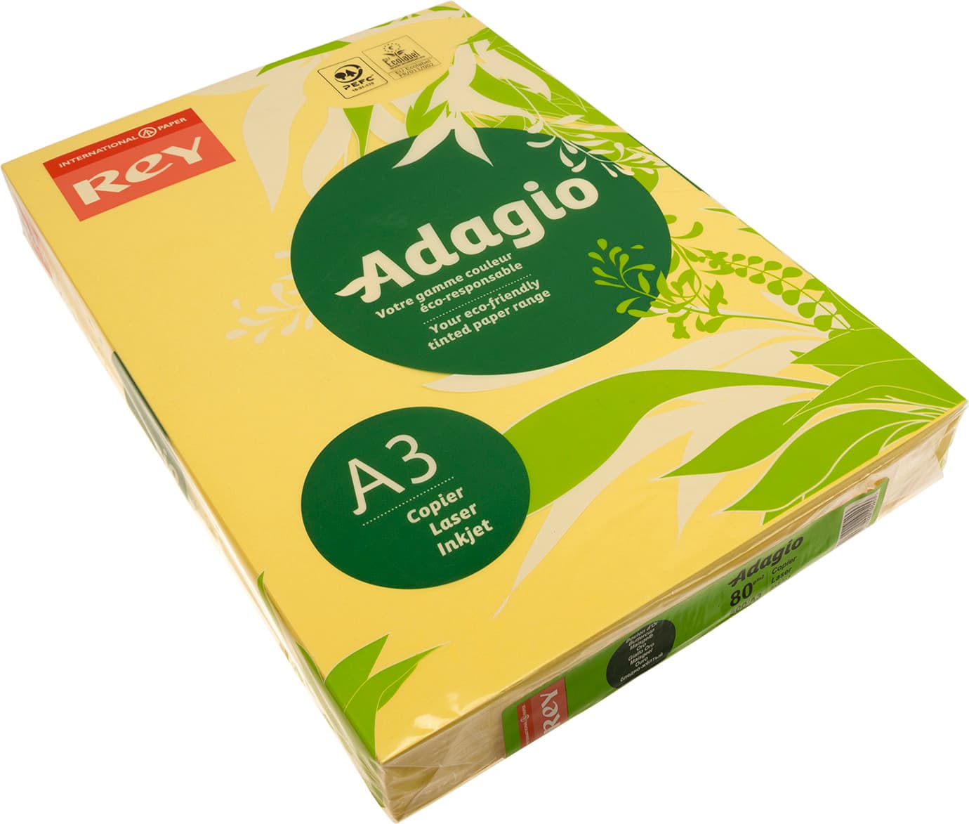 Папір кольоровий А3 80 г/м2 интенсив Rey Adagio Buttercup 02 жовтий (500) (2500)
