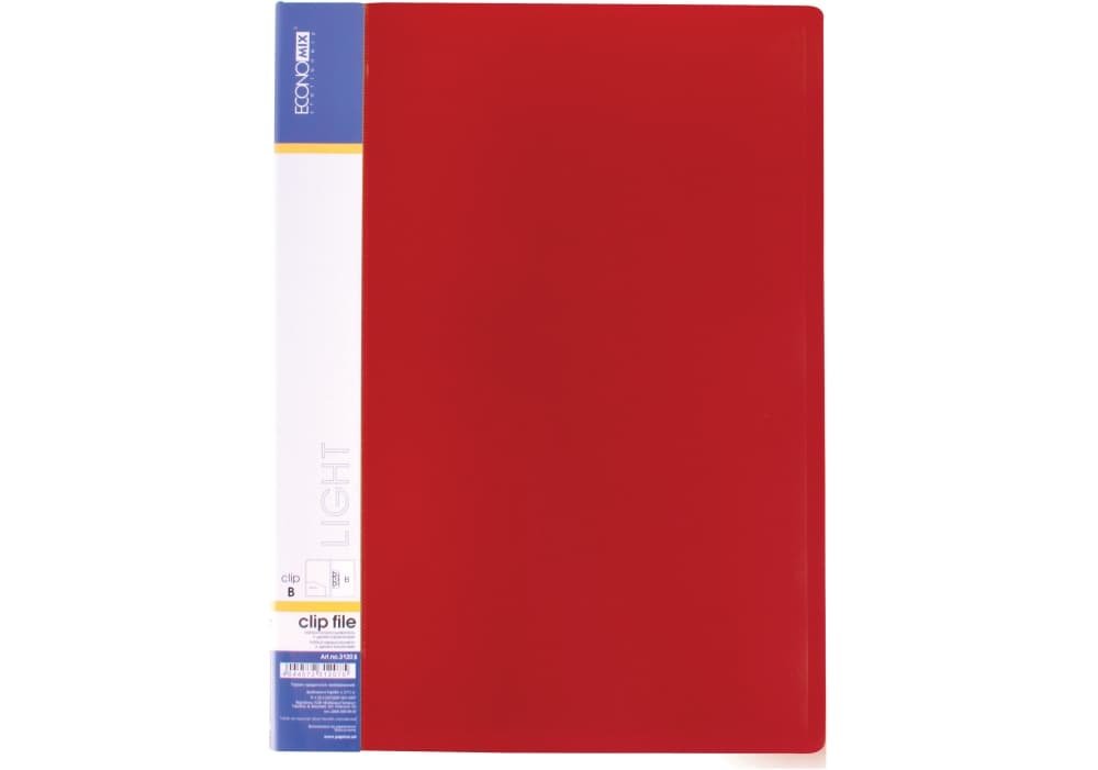 Папка Economix CLIP B Light с прижимом, красная (1) (20) №E31208-03