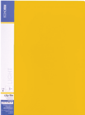 Папка Economix CLIP B Light с прижимом, 2 кармана, желтая (1) (20) №E31208-05