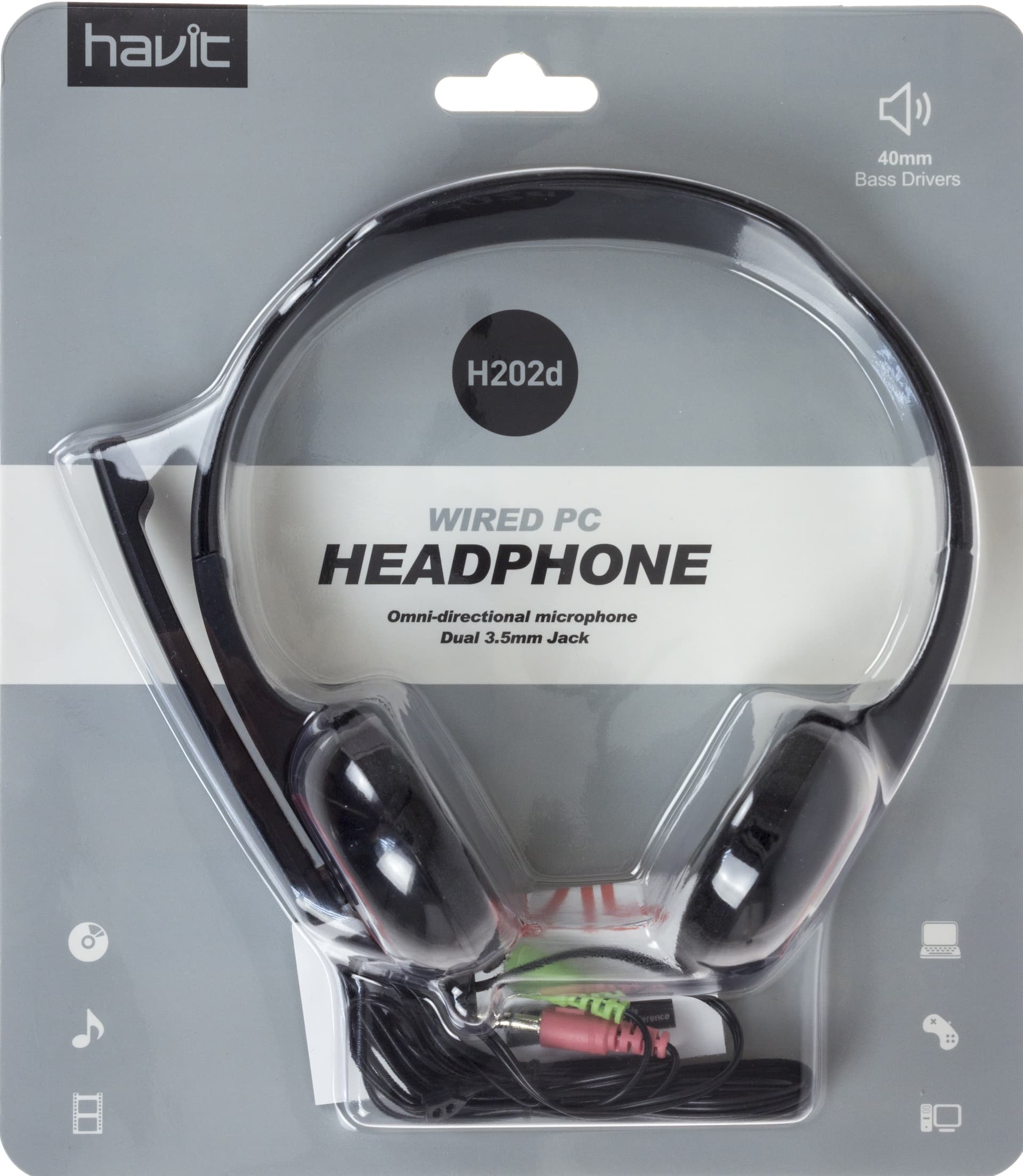 Навушники Havit HV-H202d black/red мікрофон