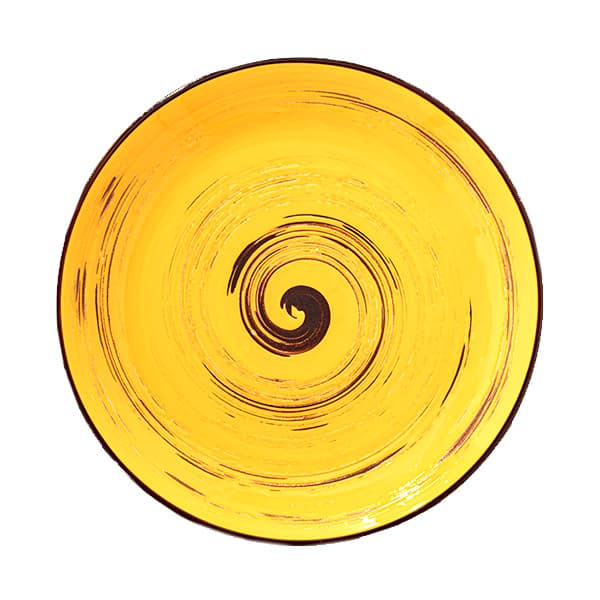 Тарілка керамічна Spiral Yellow кругла 23 см Wilmax (3) (24) №WL-669413/4137