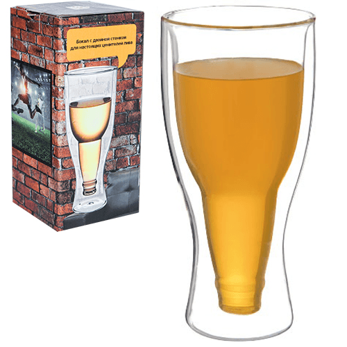 Склянка скло 350 мл Beer з подвійною стінкою S&T (36) №201-24