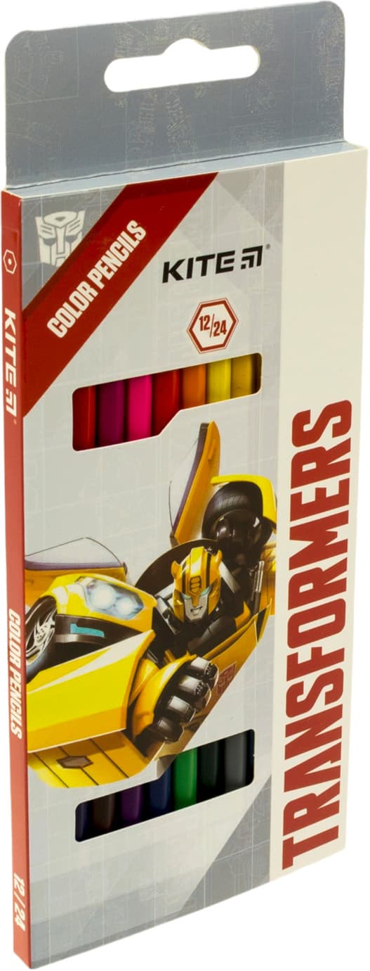 Олівці кольорові 12 кольорів Kite Transformers двосторонні (12) (240) №TF22-054