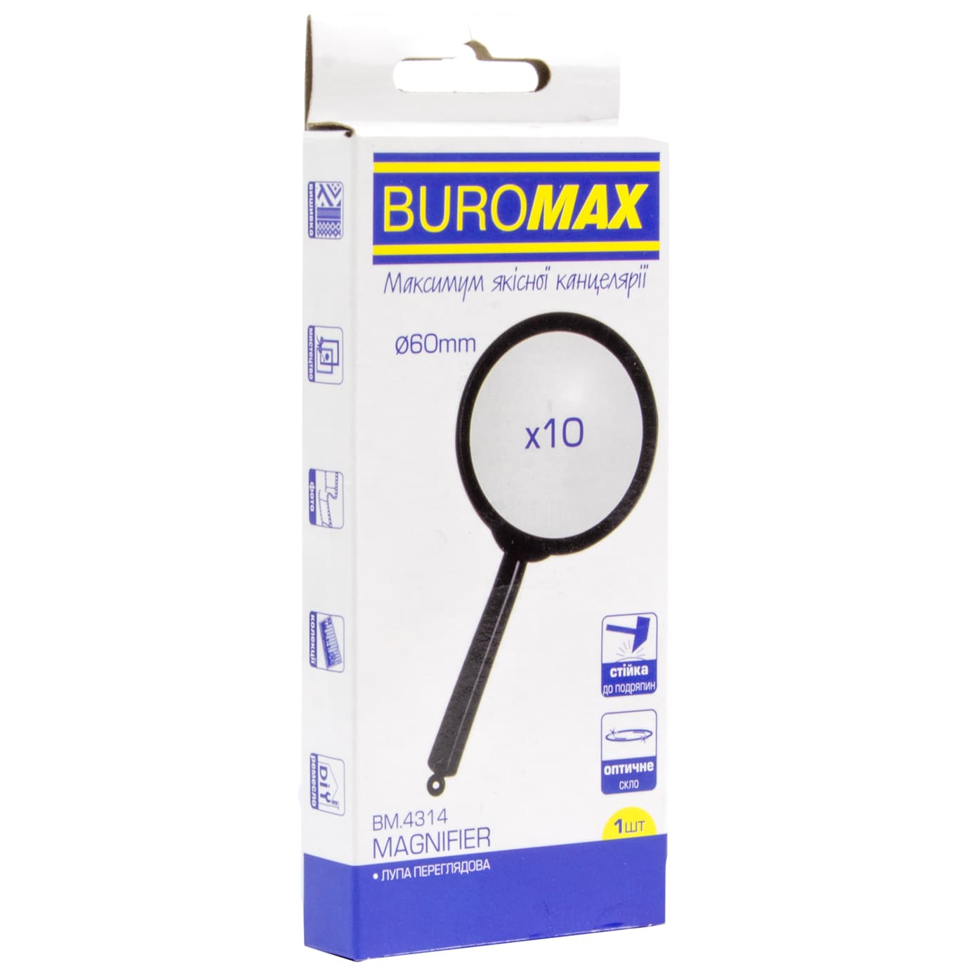 Лупа "Buromax" №BM.4314 10-кратне збільш.(24)