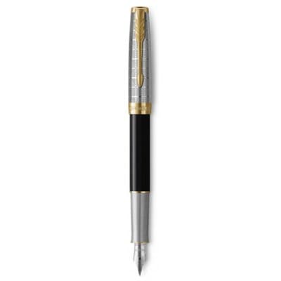 Ручка чёрн. "Parker Sonnet 17 Metal & Black Lacque" позол. №68111
