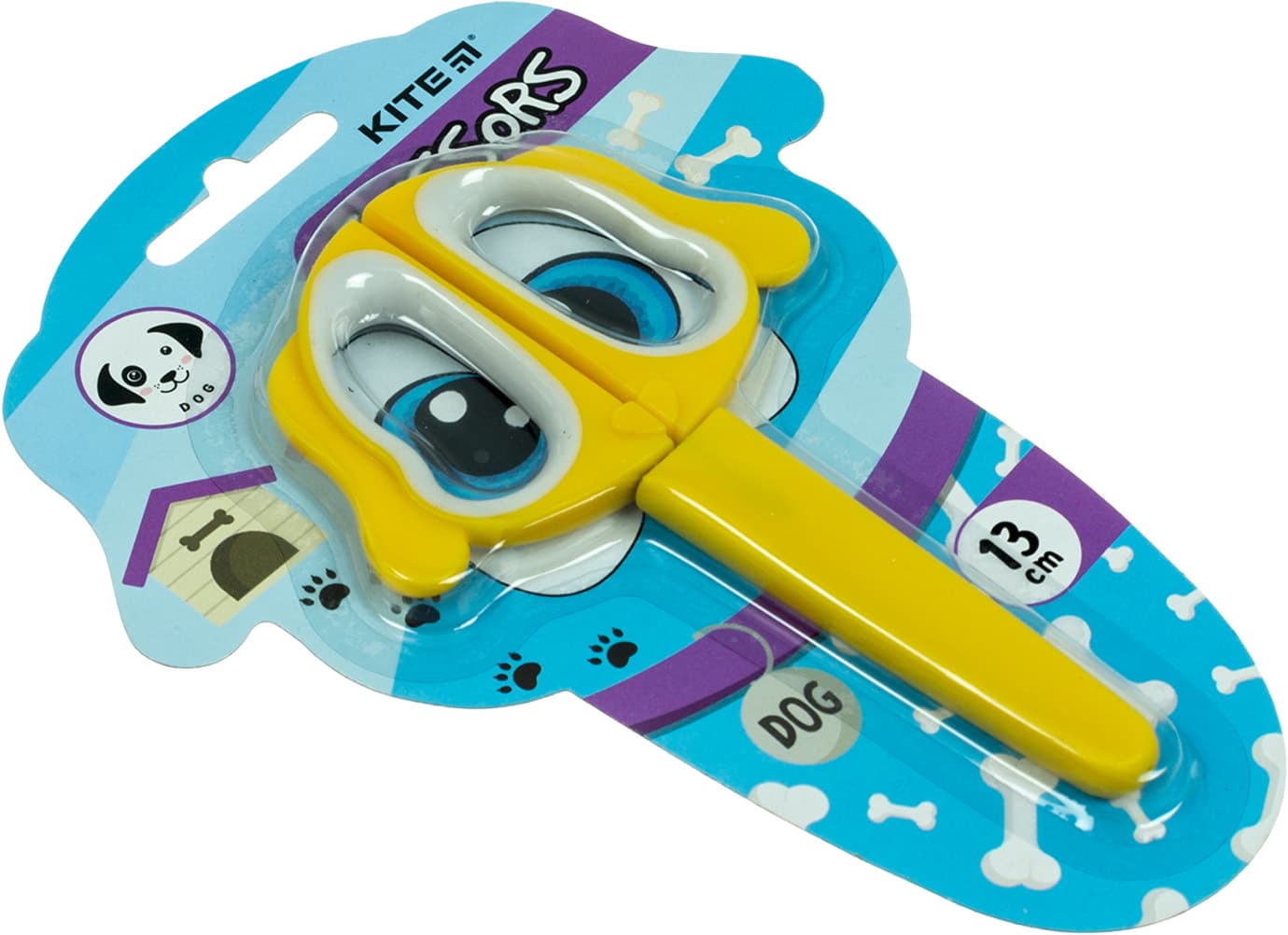 Ножницы дет. "Kite" №K21-017-04 Puppy 13см в футляре,жёлтые(12)