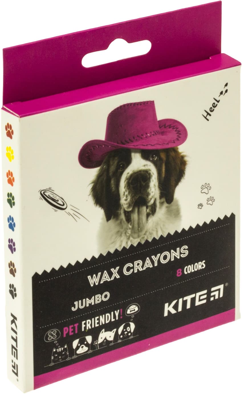 Крейда воск. "Kite" №K22-076 8кольор. Kite Dogs