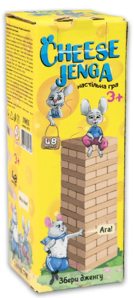 Гра Вежа "Cheese Jenga" 48 брусків,укр. №30718/Strateg/(16)