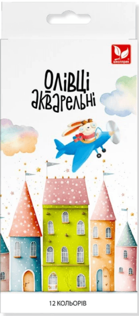 Олівці кольор. аквар. 12 кольор. "Школярик" №137SH-12 з пензликом (12)