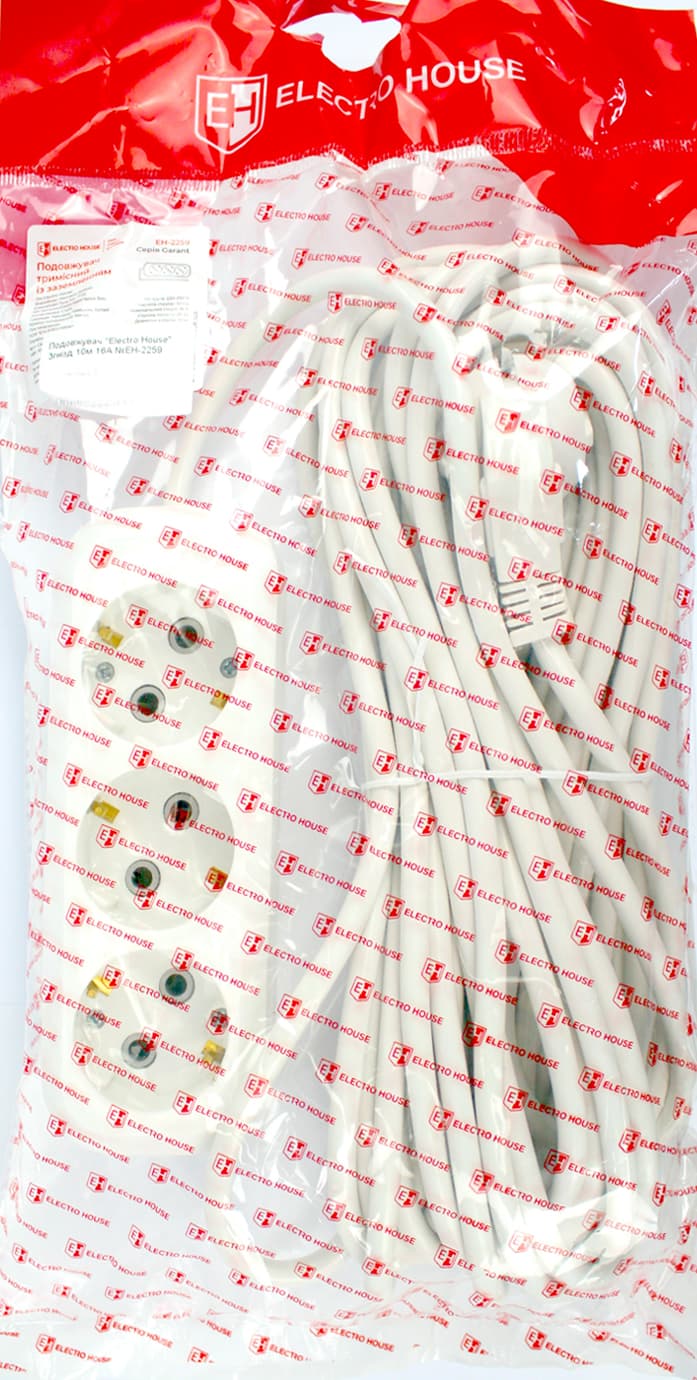Подовжувач "Electro House" 3гнізд 10м 16A №EH-2259