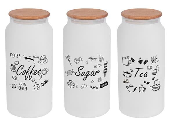 Банка скло "Herevin Ice Colour Tea-Coffee-Sugar" 1,4л з кришкою №232002-262(12)