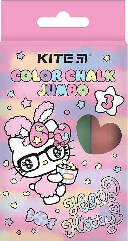 Мел цветн. "Kite" №HK24-077 3цветн. Jumbo Hello Kitty(20)(120)
